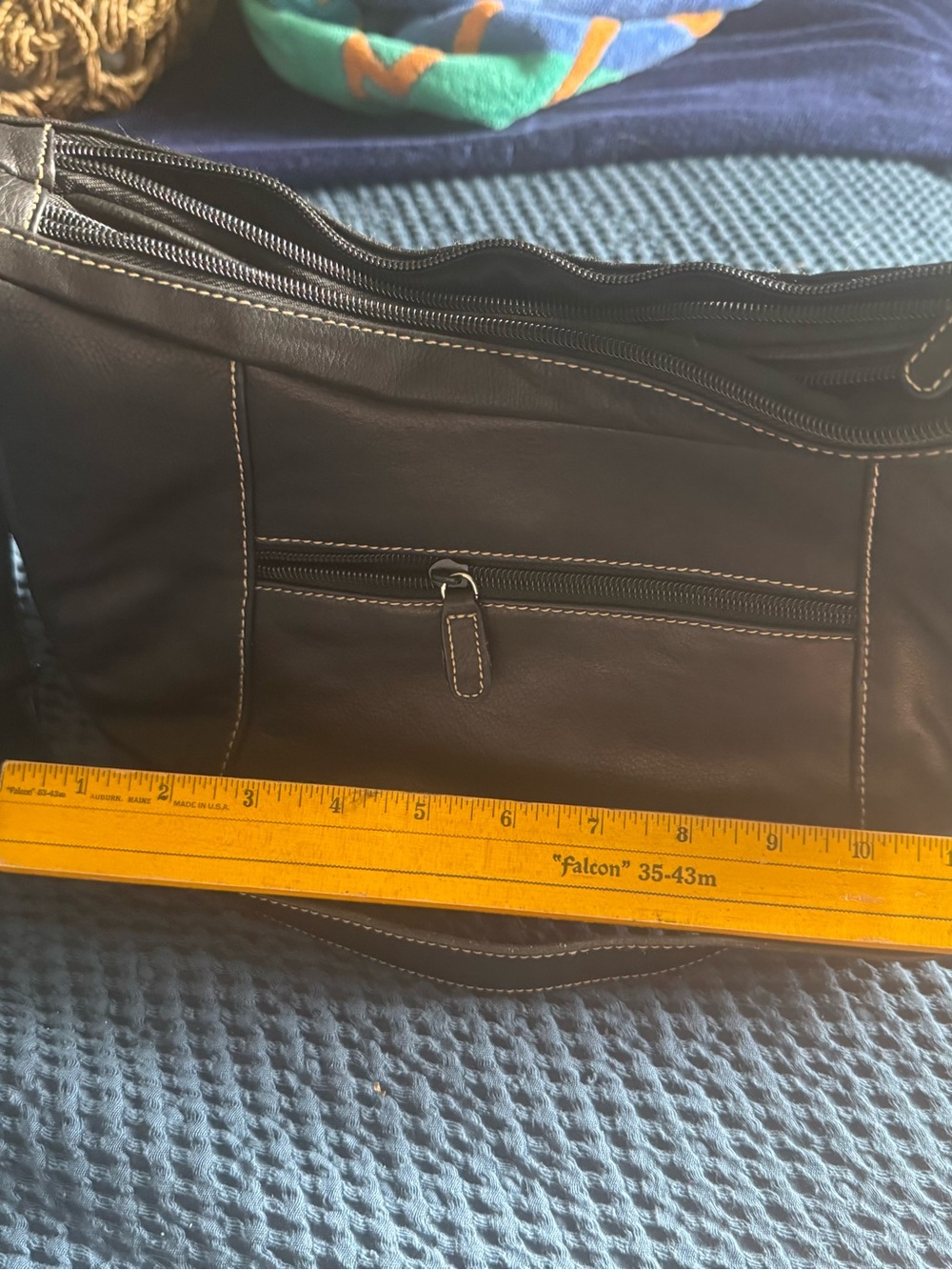 Black leather shoulder bag